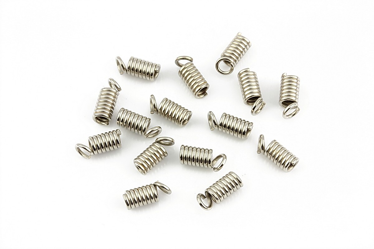 Terminatie de snur argintiu inchis 9x4mm (10 buc.)