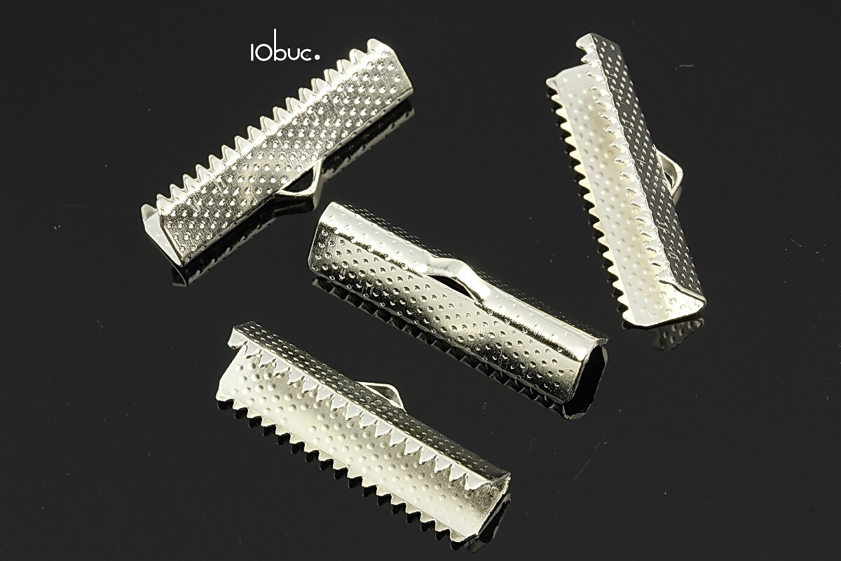 Capat snur argintiu 25x6mm (10buc.)