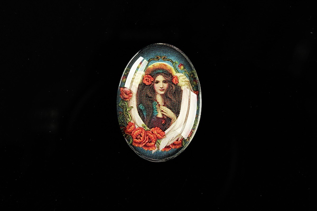 Cabochon sticla 25x18mm "Antique Goddess" cod 405