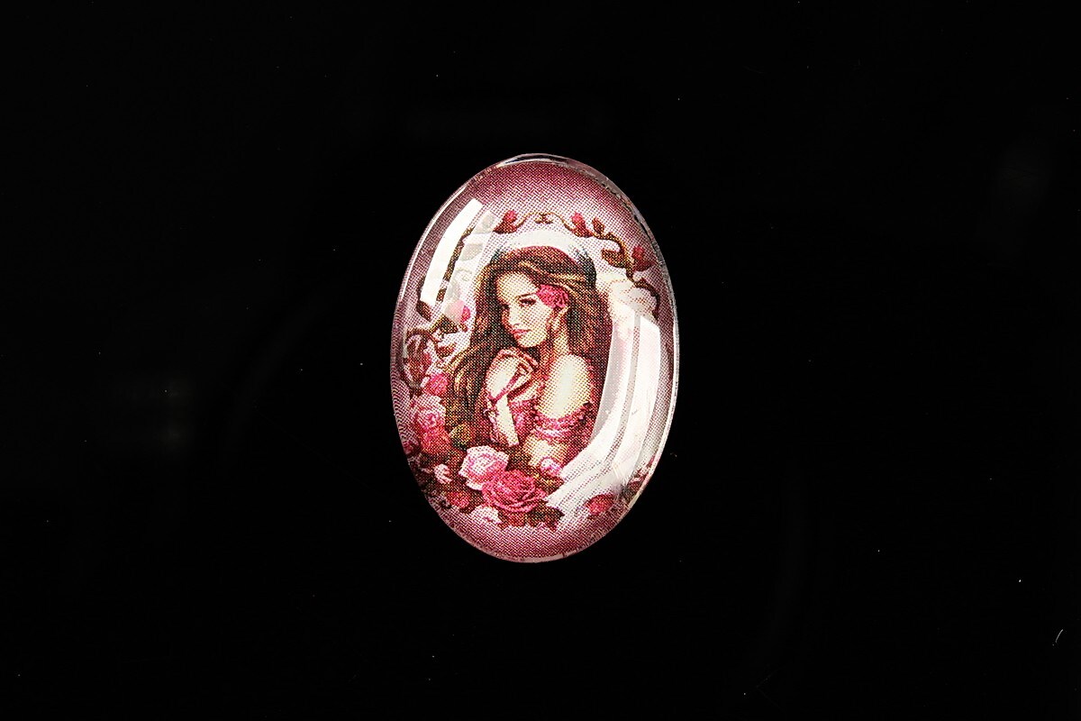 Cabochon sticla 25x18mm "Antique Goddess" cod 406