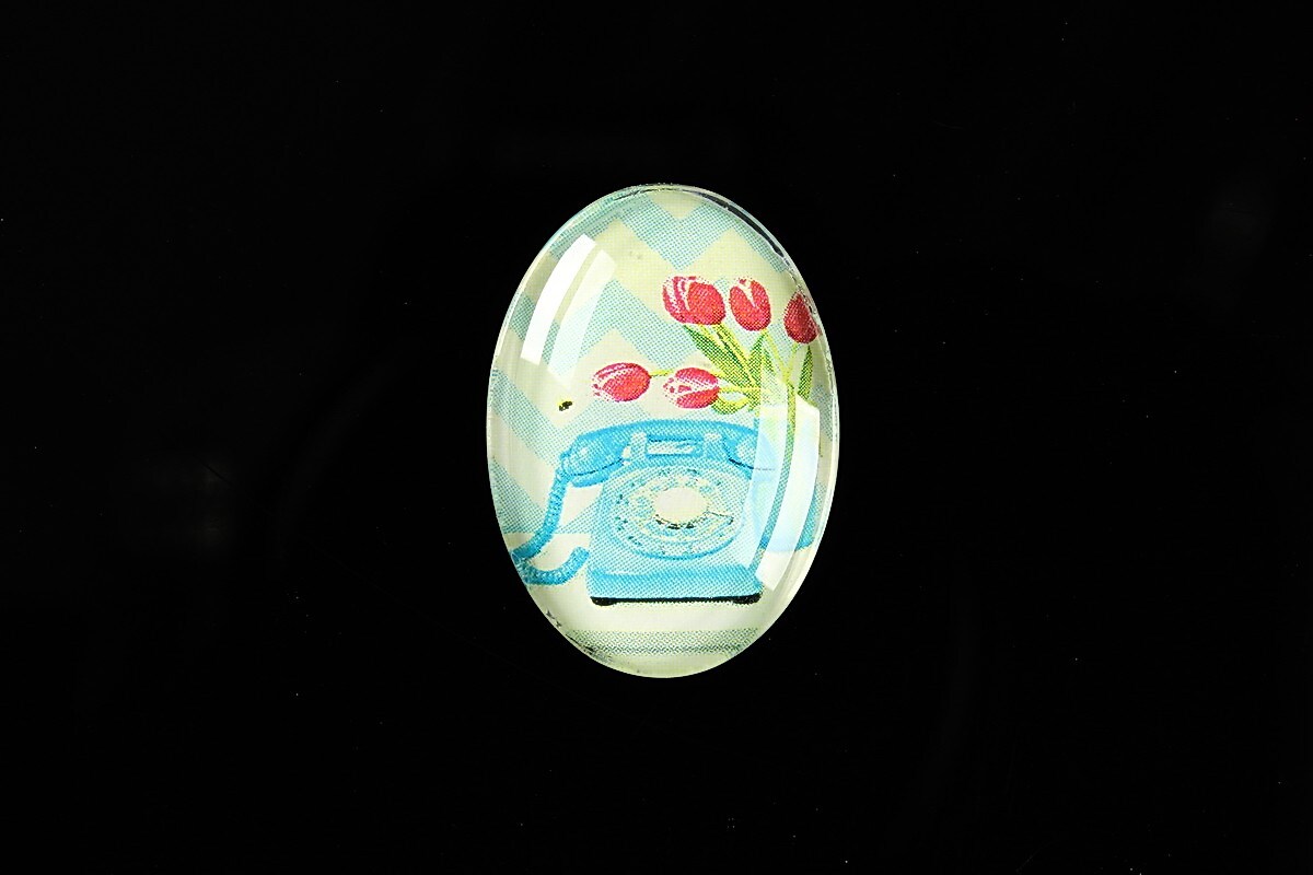 Cabochon sticla 25x18mm "Flower Bouquet" cod 410