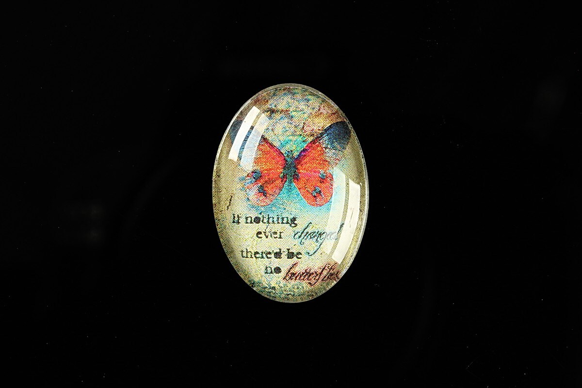 Cabochon sticla 25x18mm "Mystic World" cod 414