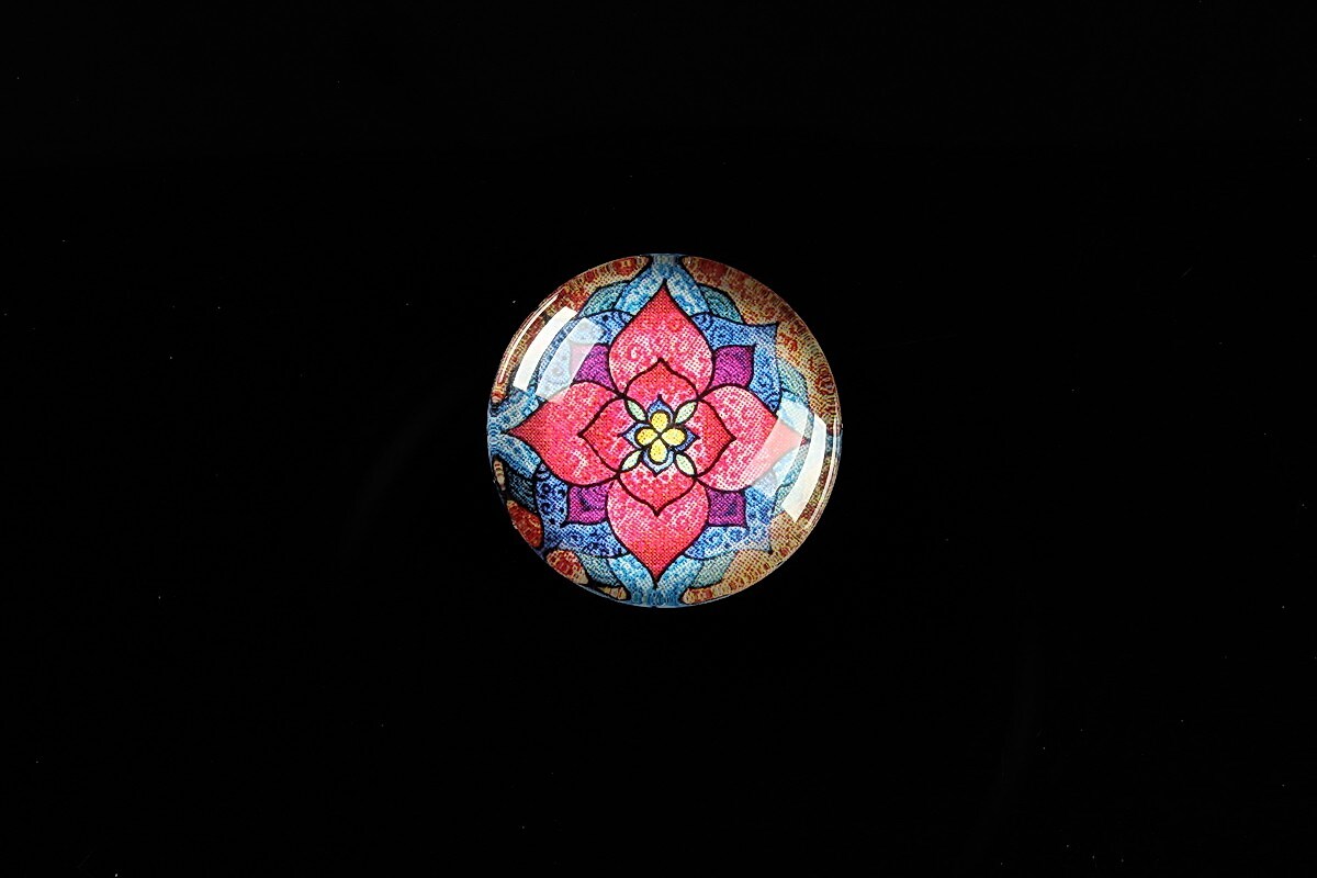 Cabochon sticla 18mm "Abstract Art" cod 418