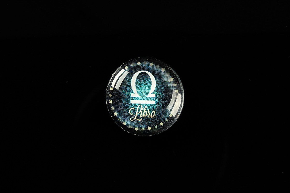 Cabochon sticla 18mm "Zodiac Signs" balanta cod 425