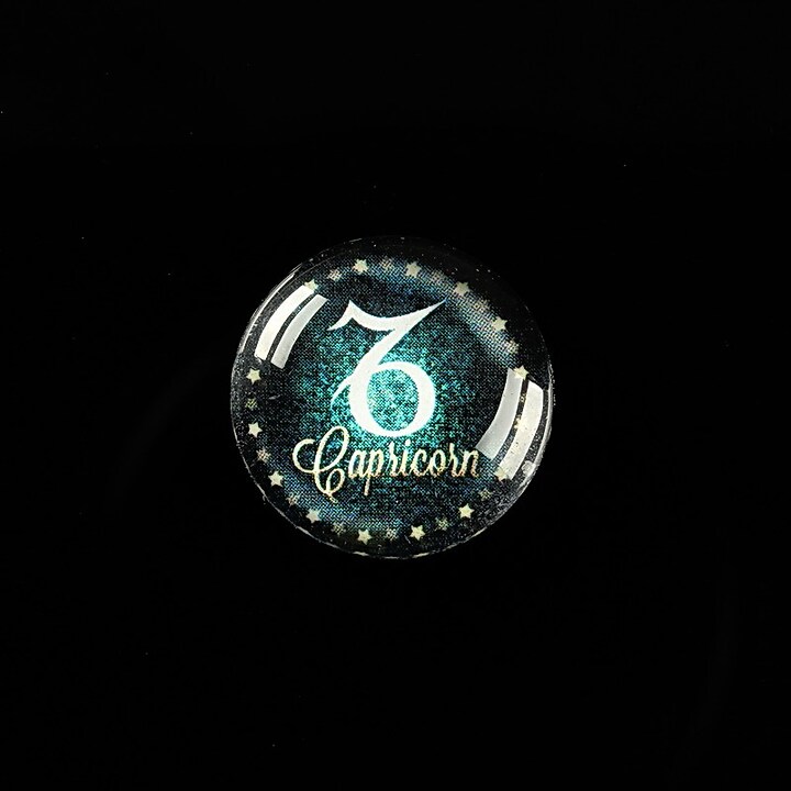 Cabochon sticla 18mm "Zodiac Signs" capricorn cod 428