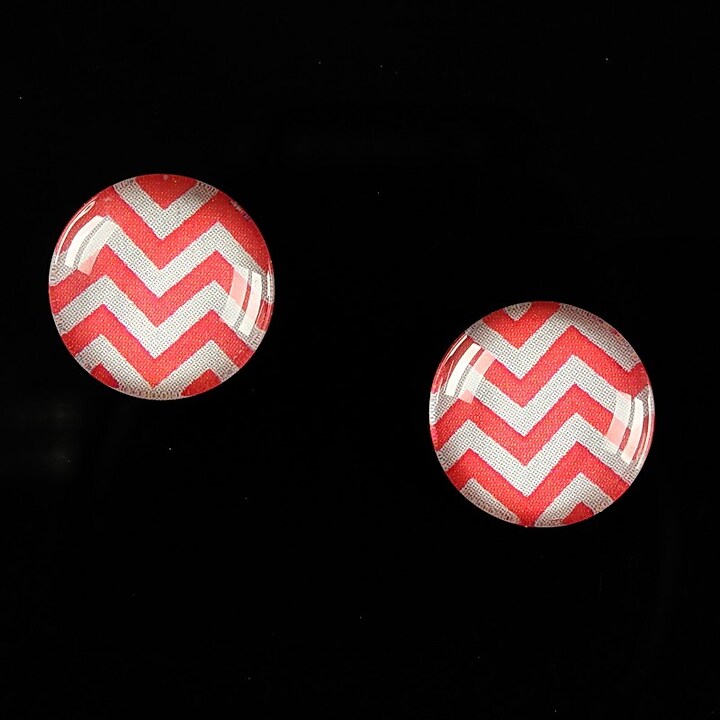 Cabochon sticla 14mm "Polka Doted Line" cod 438