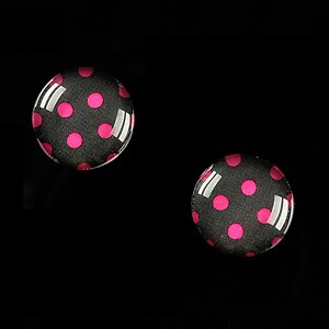 Cabochon sticla 14mm "Polka Doted Line" cod 442
