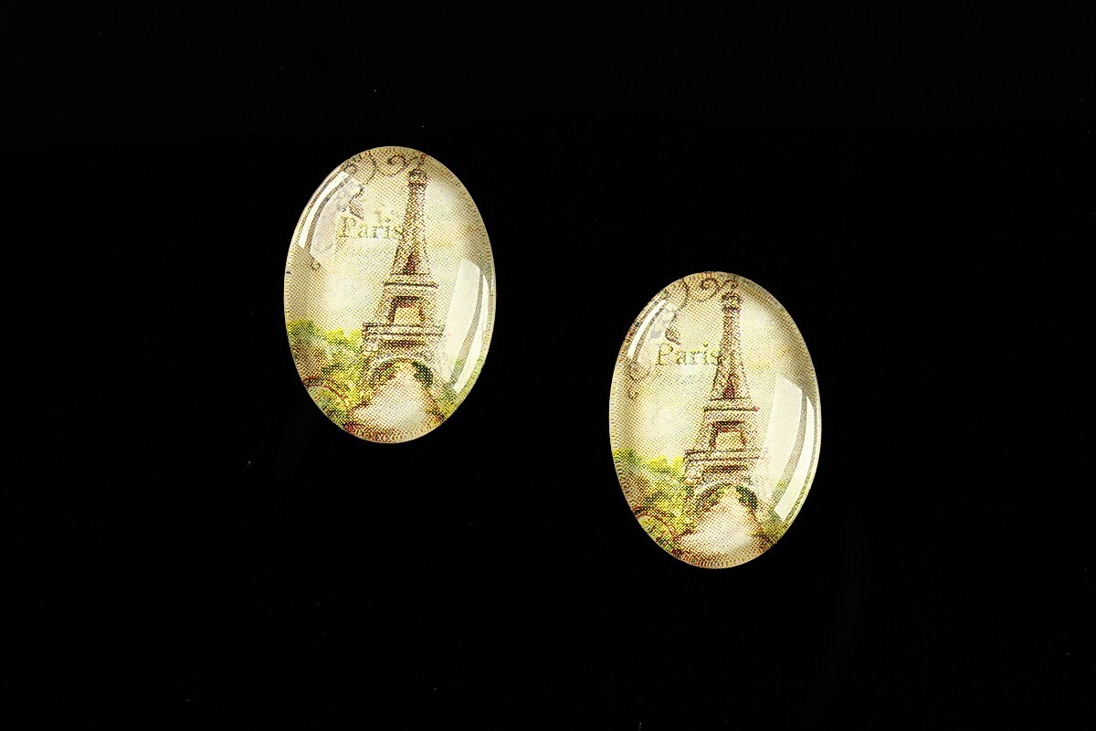 Cabochon sticla 18x13mm "J'aime le voyage" cod 446