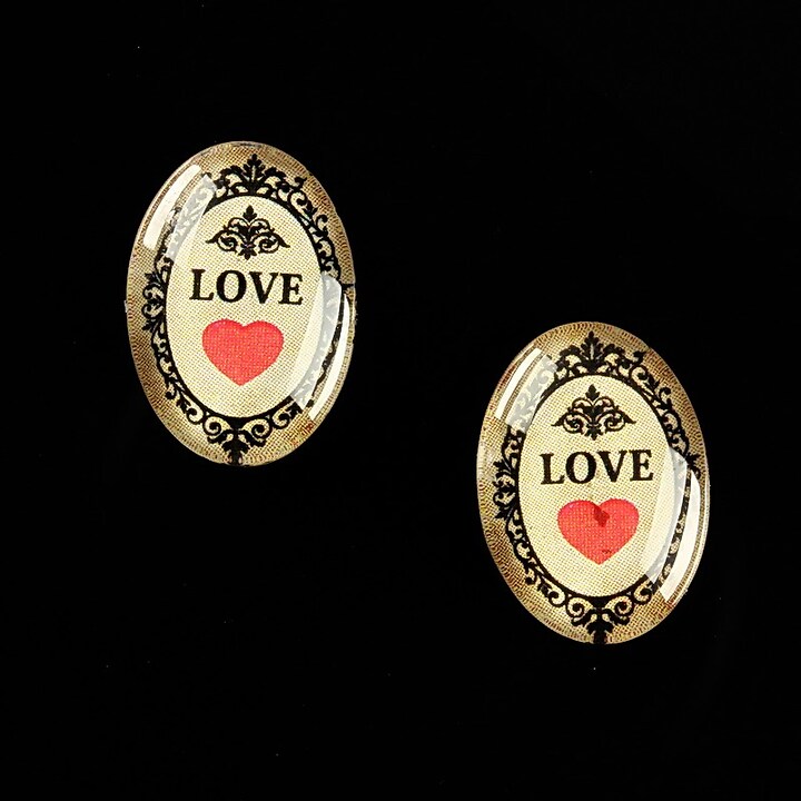Cabochon sticla 18x13mm "All you need is LOVE" cod 450