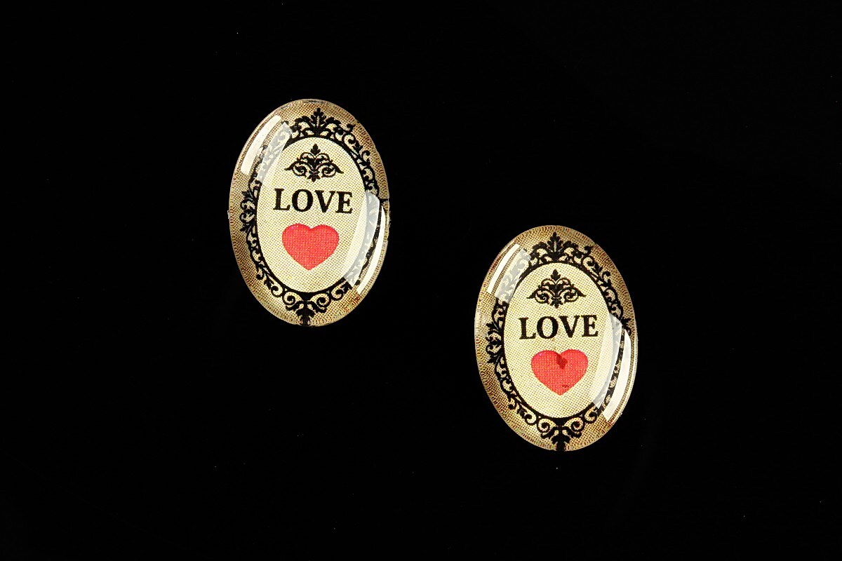 Cabochon sticla 18x13mm "All you need is LOVE" cod 450