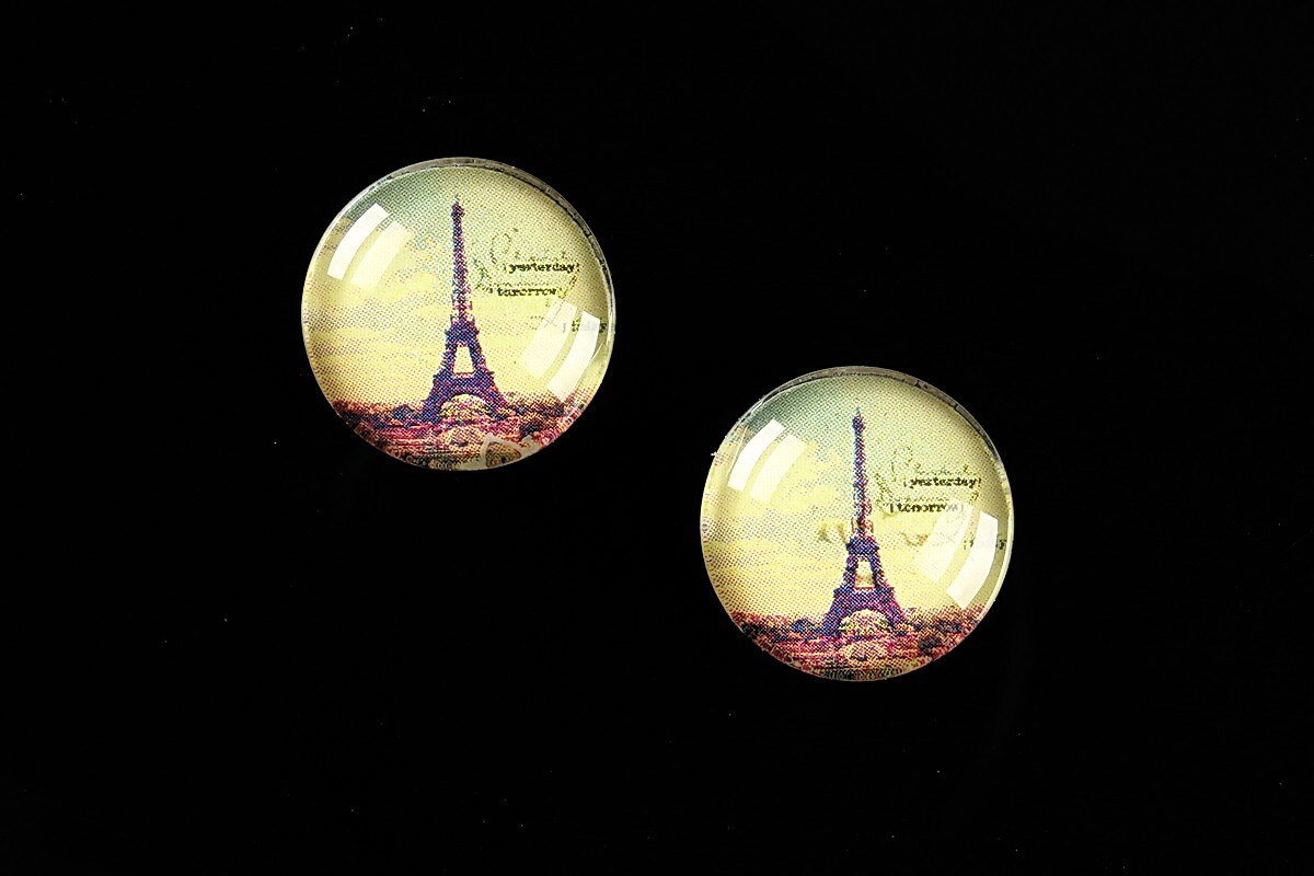 Cabochon sticla 16mm "Le Tour Eiffel" cod 456