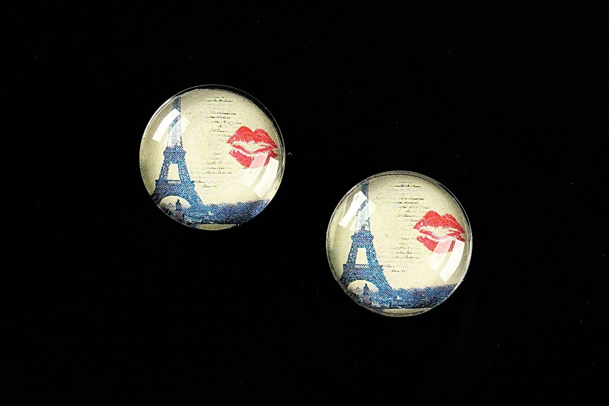 Cabochon sticla 16mm "Le Tour Eiffel" cod 458