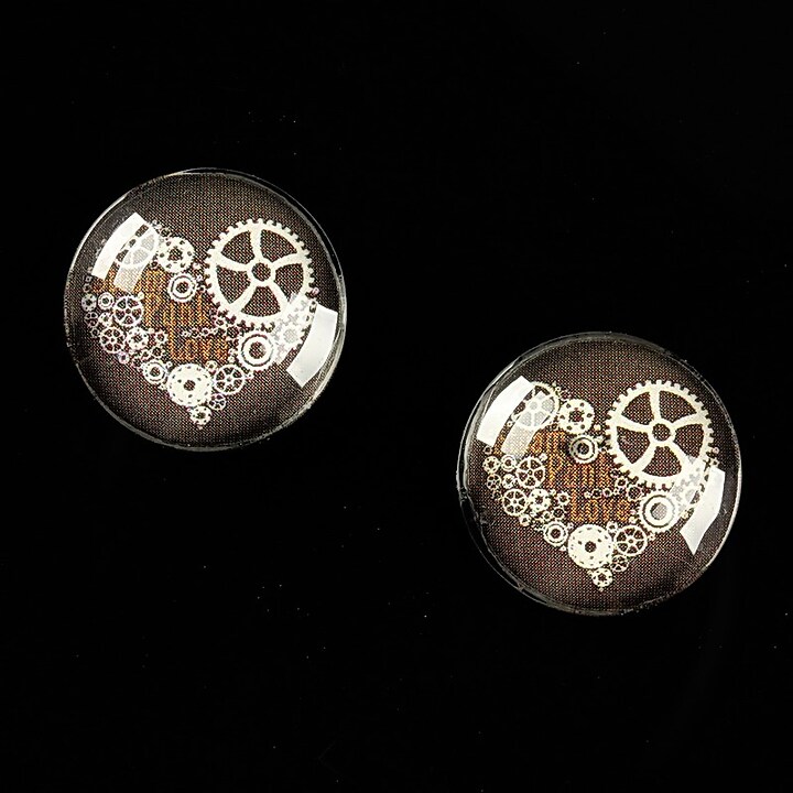 Cabochon sticla 16mm "Clock Mechanism" cod 465