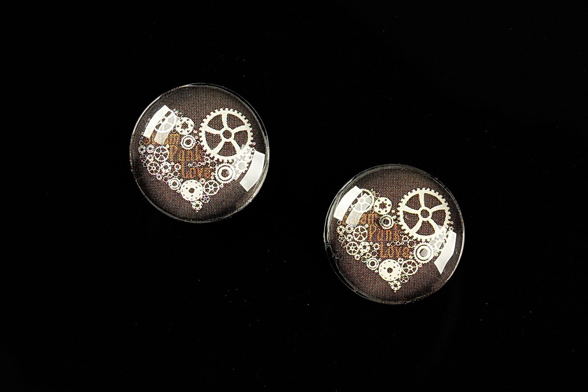 Cabochon sticla 16mm "Clock Mechanism" cod 465