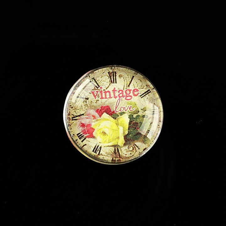 Cabochon sticla 20mm "Vintage Clocks" cod 489