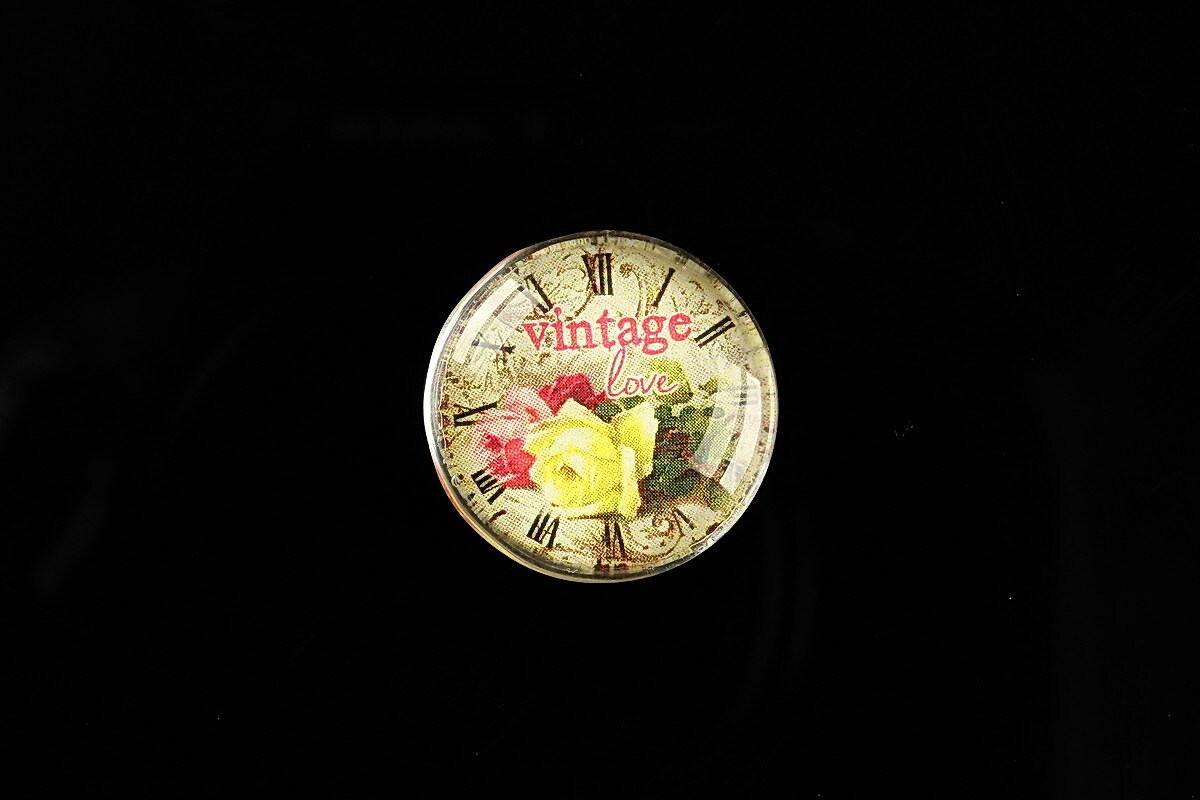 Cabochon sticla 20mm "Vintage Clocks" cod 489
