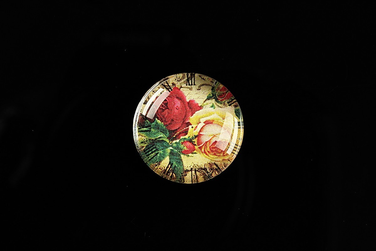 Cabochon sticla 20mm "Vintage Clocks" cod 490