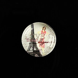 Cabochon sticla 20mm "Vintage elegance" cod 492