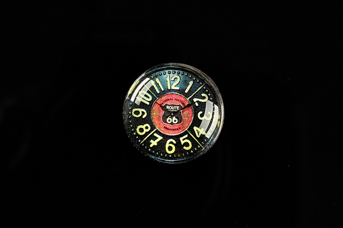 Cabochon sticla 20mm "Boy's Clock" cod 495