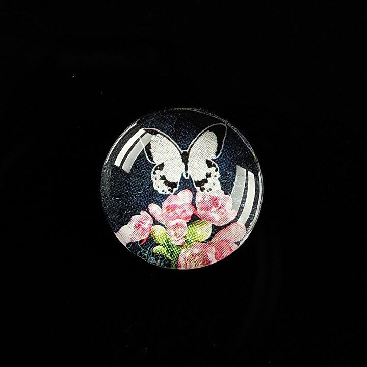 Cabochon sticla 20mm "'Forever Butterfly" cod 497