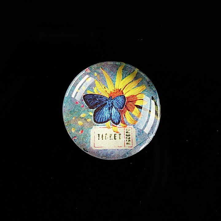 Cabochon sticla 20mm "'Forever Butterfly" cod 498