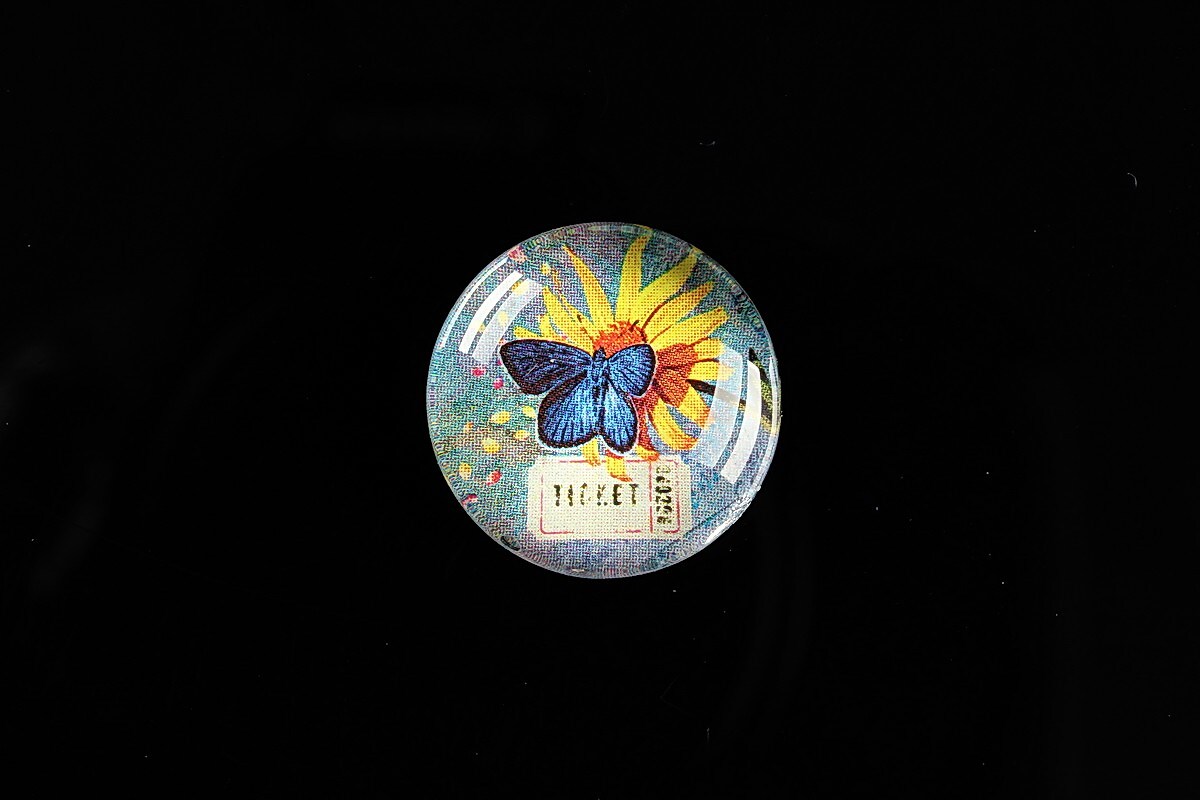 Cabochon sticla 20mm "'Forever Butterfly" cod 498