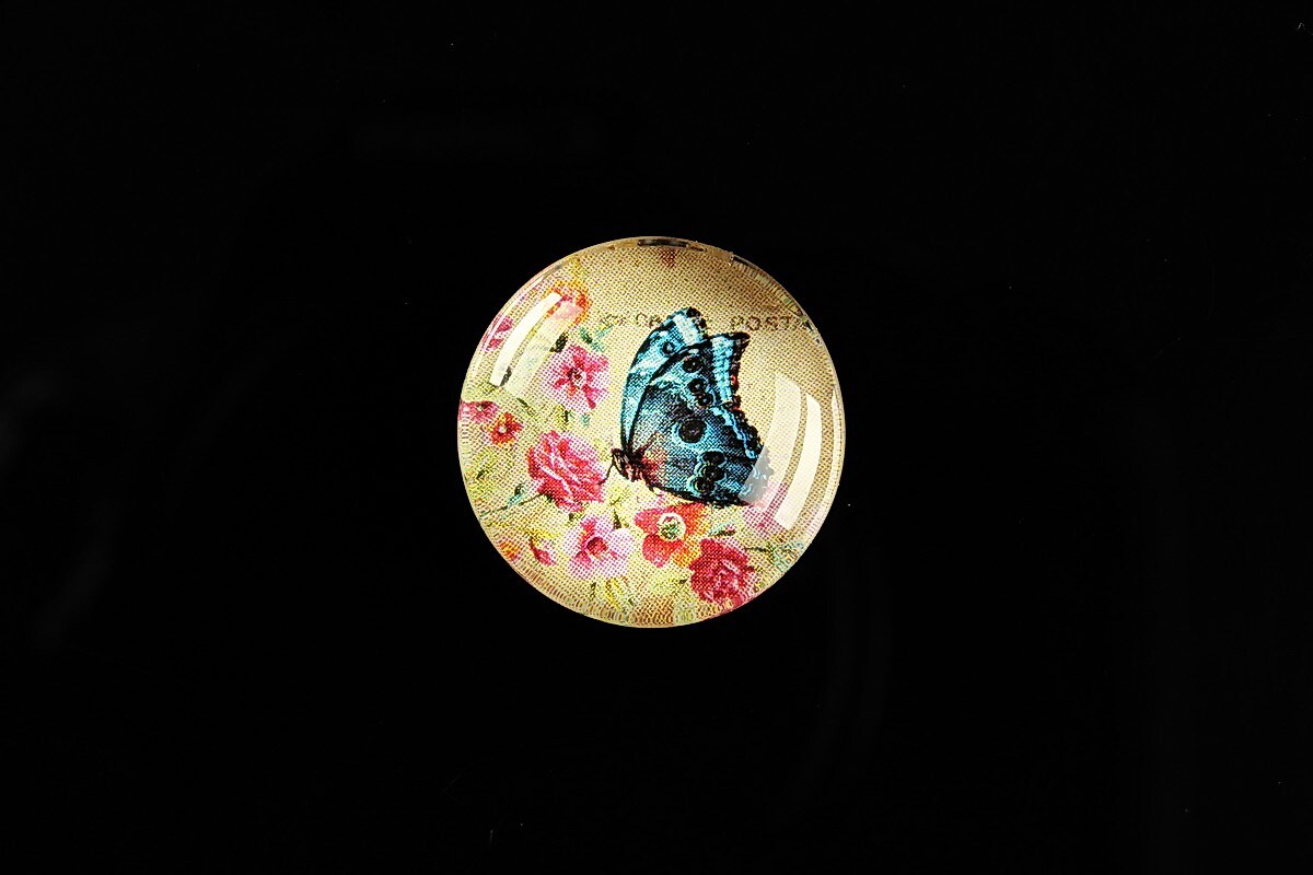 Cabochon sticla 20mm "'Forever Butterfly" cod 500
