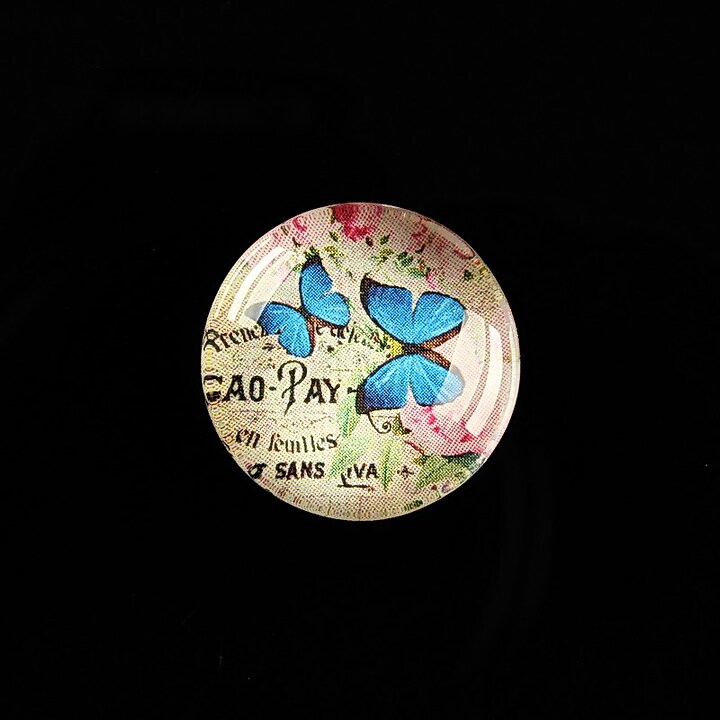 Cabochon sticla 20mm "'Forever Butterfly" cod 501