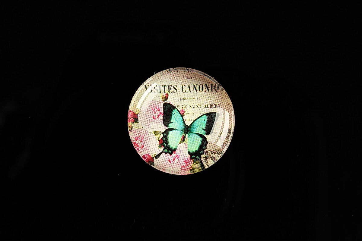 Cabochon sticla 20mm "'Forever Butterfly" cod 502