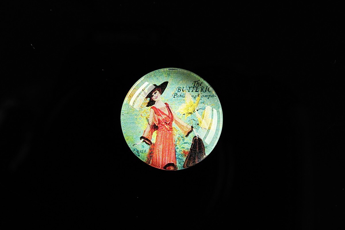 Cabochon sticla 20mm "'Forever Butterfly" cod 503