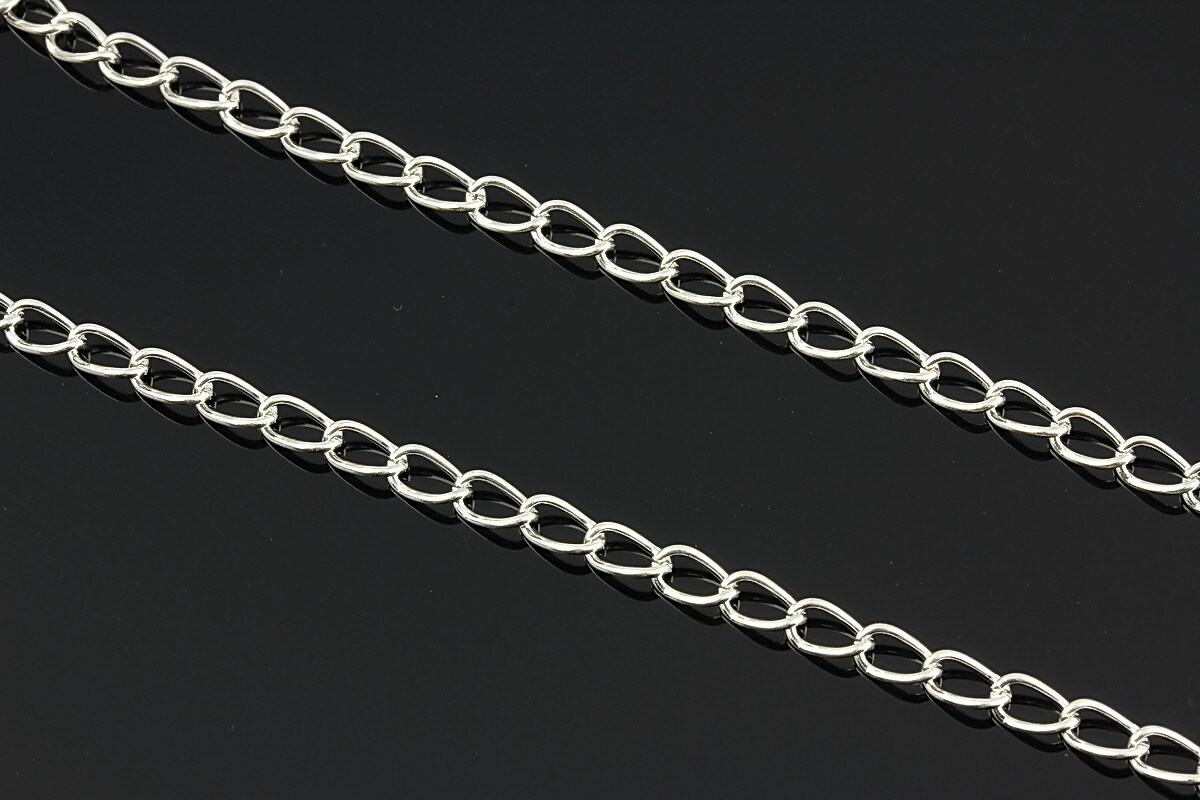 Lant argintiu 5x3mm (49cm)