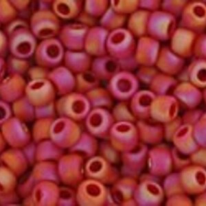 Margele Toho rotunde 11/0 - Opaque-Rainbow-Frosted Cherry