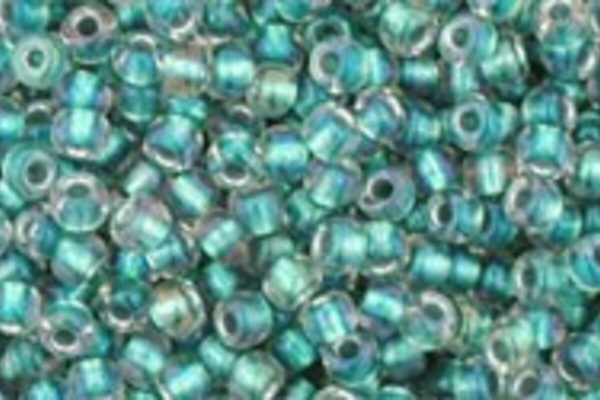 Margele Toho rotunde 11/0 - Inside-Color Rainbow Crystal/Teal Lin