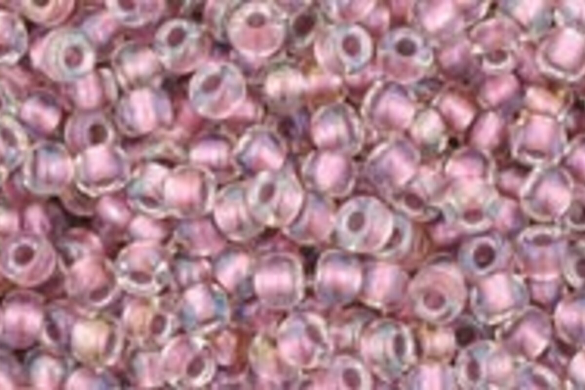 Margele Toho rotunde 11/0 - Inside-Color Rainbow Crystal/Rose Cold Lined