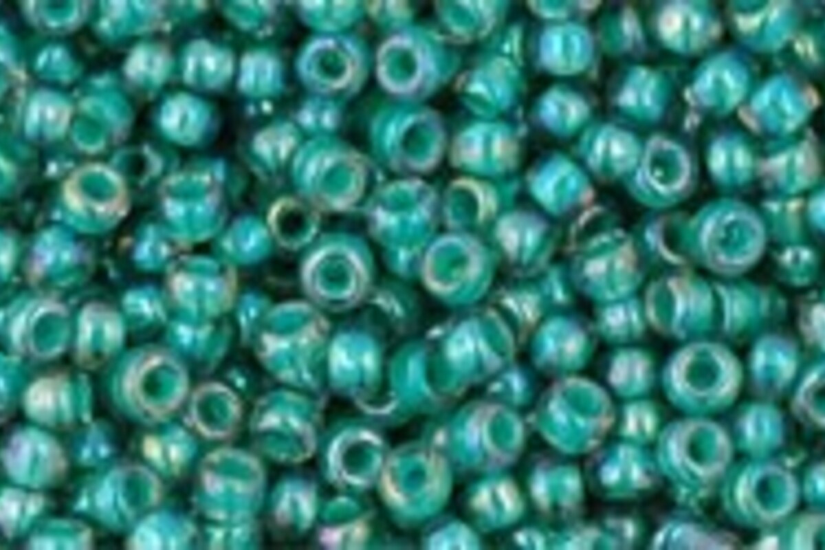 Margele Toho rotunde 11/0 - Inside-Color Rainbow Lt Sapphire/Opaque Teal Lined