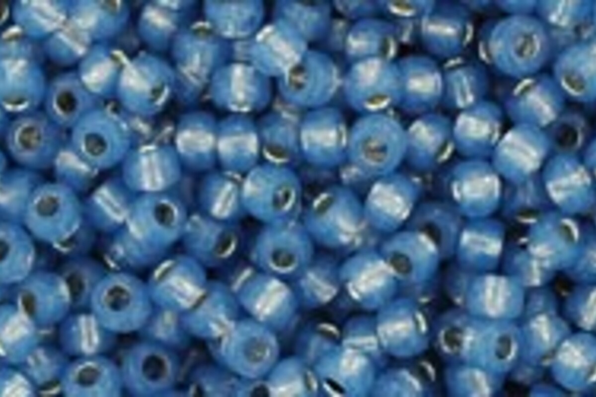 Margele Toho rotunde 11/0 - Silver-Lined Milky Montana Blue