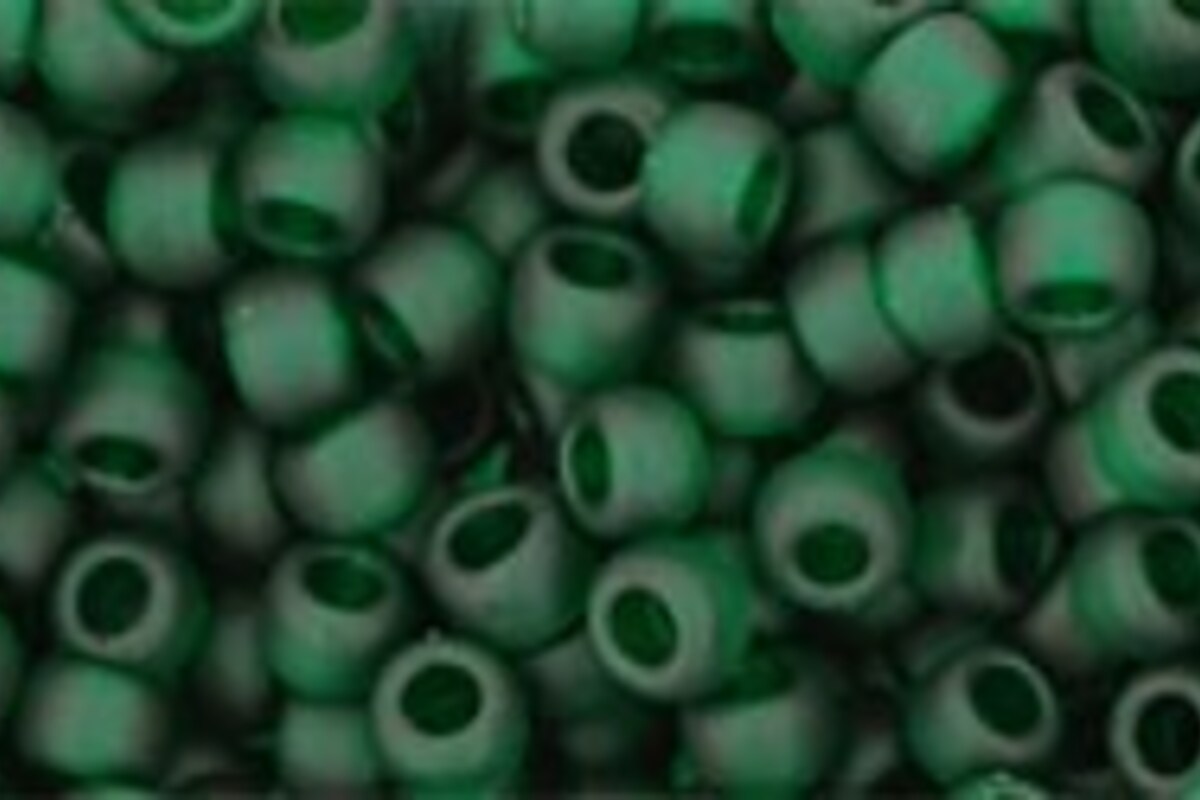 Margele Toho rotunde 8/0 - Transparent-Frosted Green Emerald