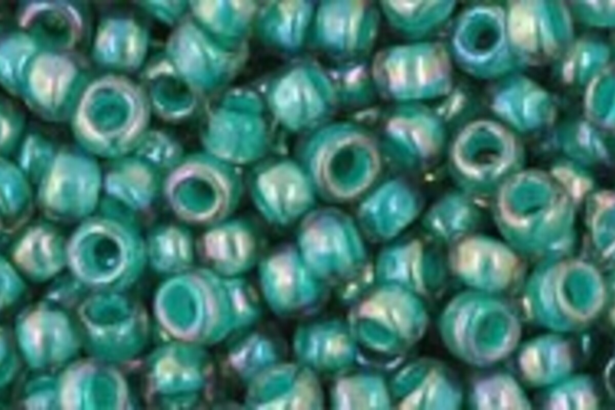 Margele Toho rotunde 8/0 - Inside-Color Rainbow Lt Sapphire/Opaque Teal Lined