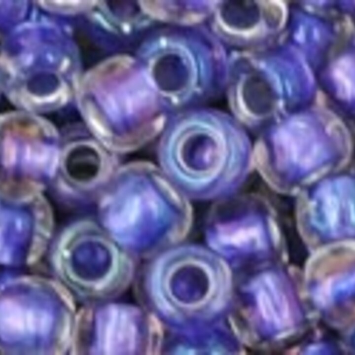 Margele Toho rotunde 6/0 - Inside-Color Rainbow Crystal/Metallic Purple Lined