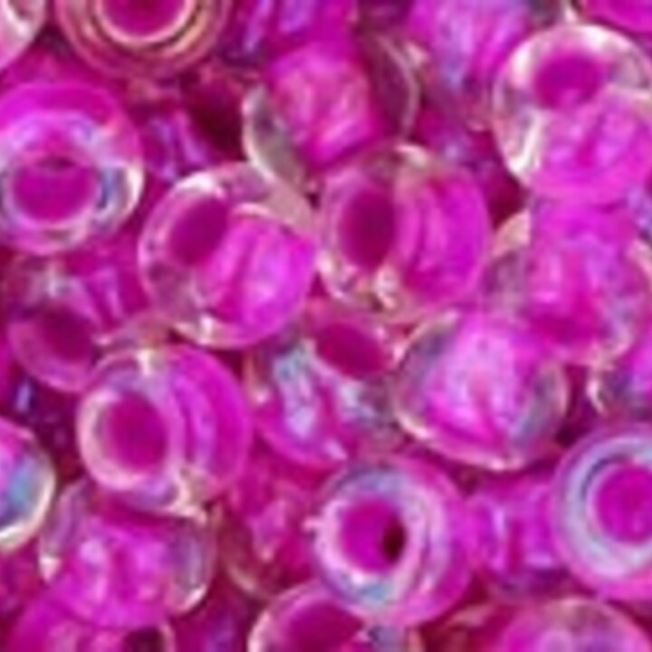 Margele Toho rotunde 6/0 - Inside-Color Crystal/Opaque Fuschia Lined