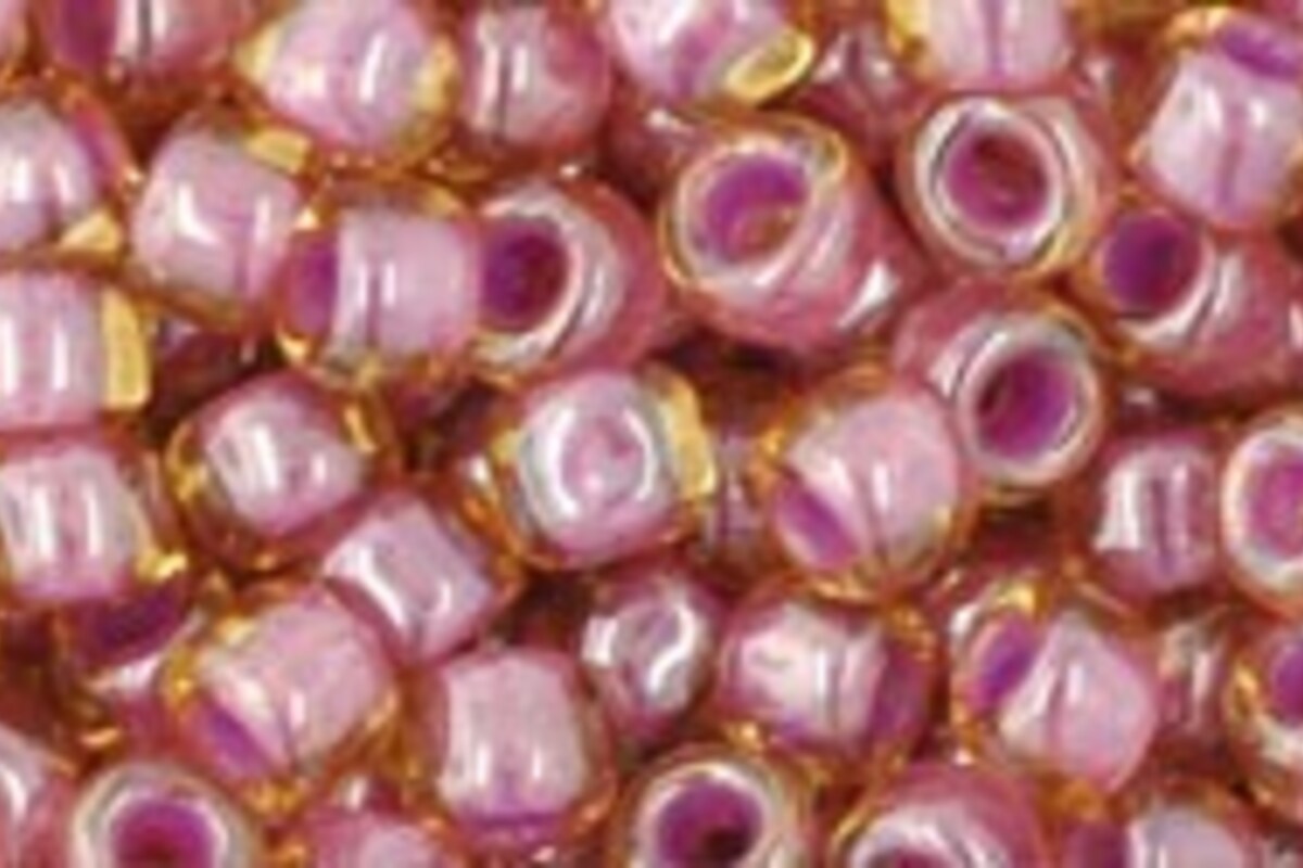 Margele Toho rotunde 6/0 - Inside-Color Lt Topaz/Pink Lined