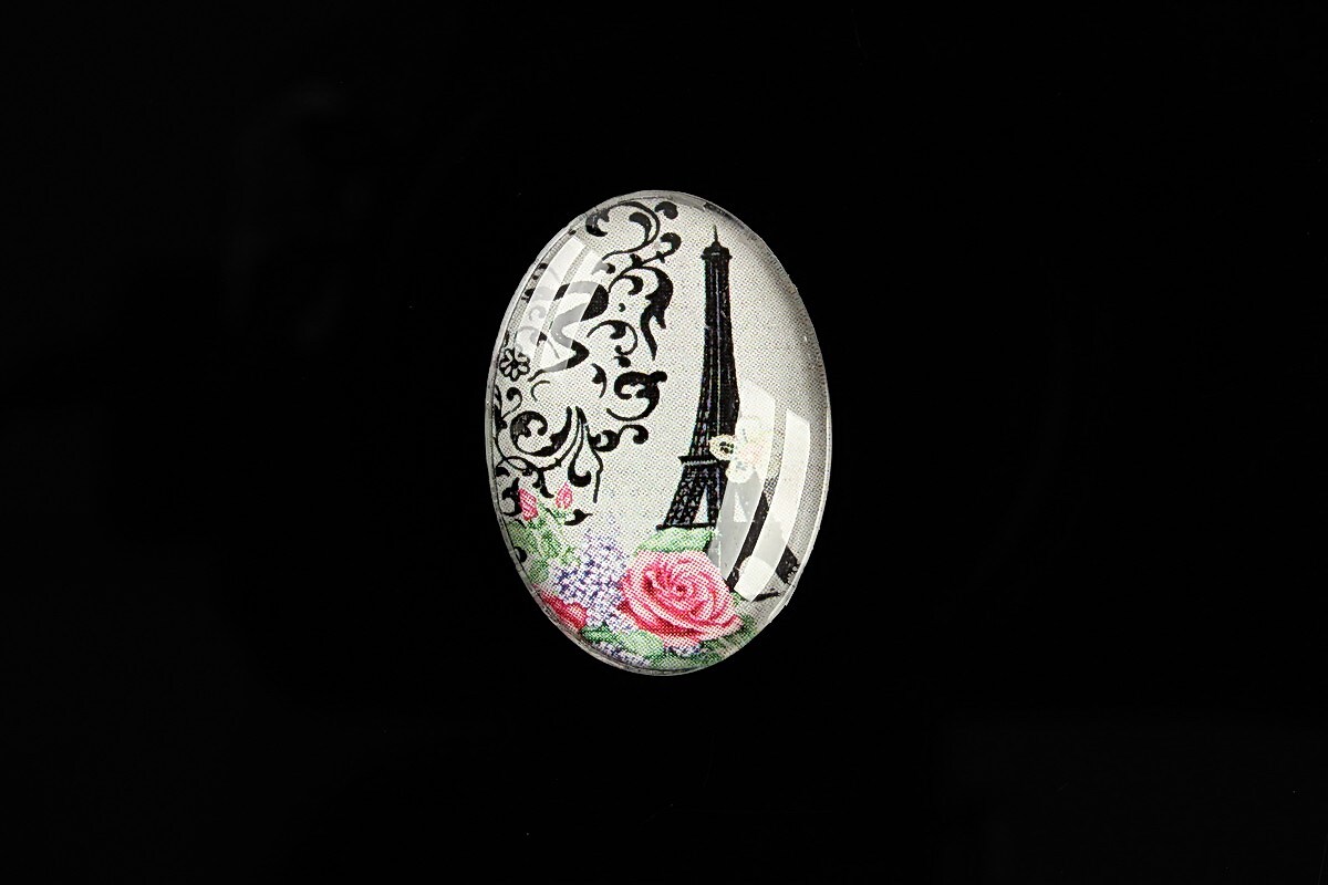 Cabochon sticla 25x18mm "Love Story" cod 478