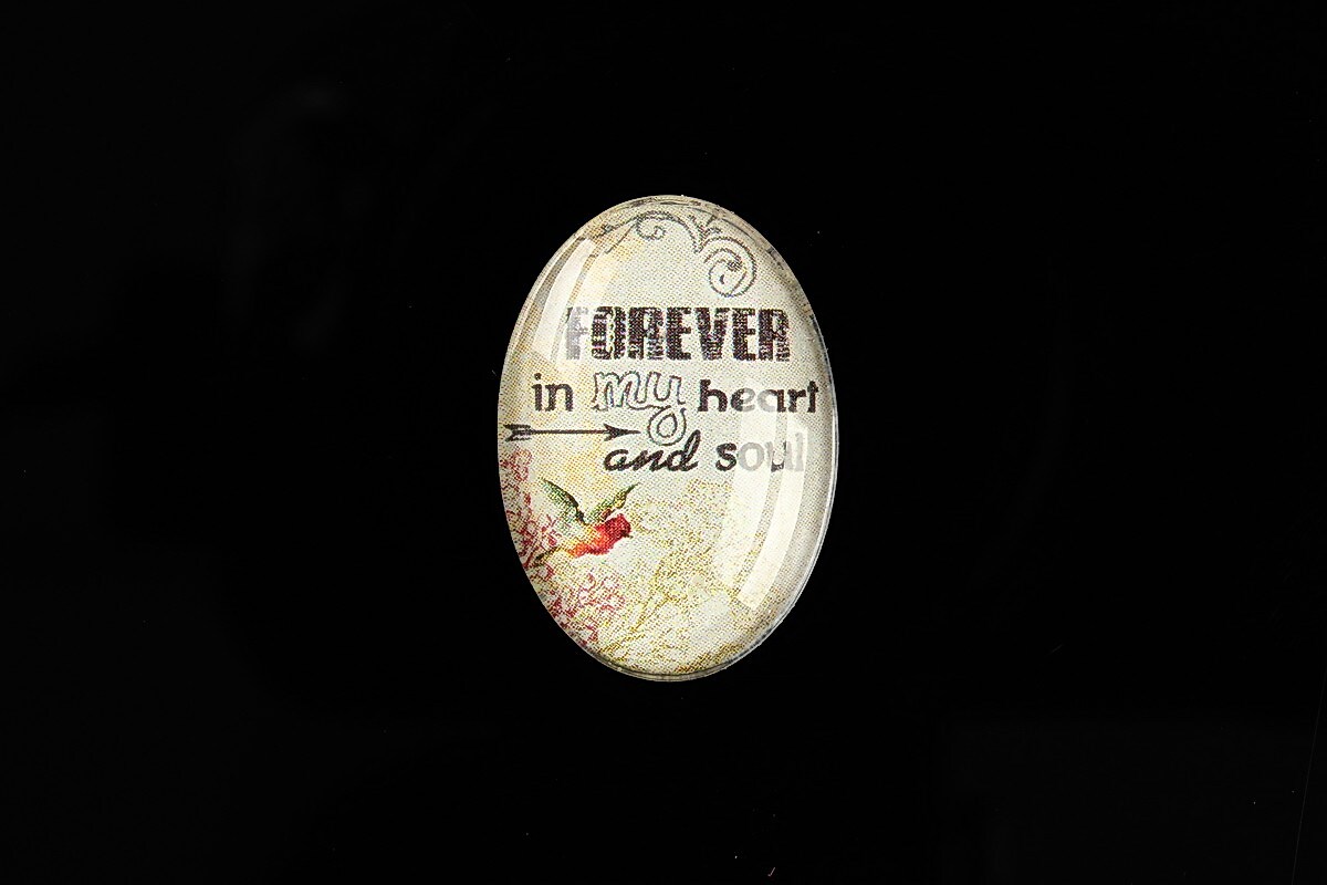 Cabochon sticla 25x18mm "Love Story" cod 479