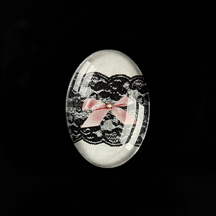 Cabochon sticla 25x18mm "Lace Effect" cod 480