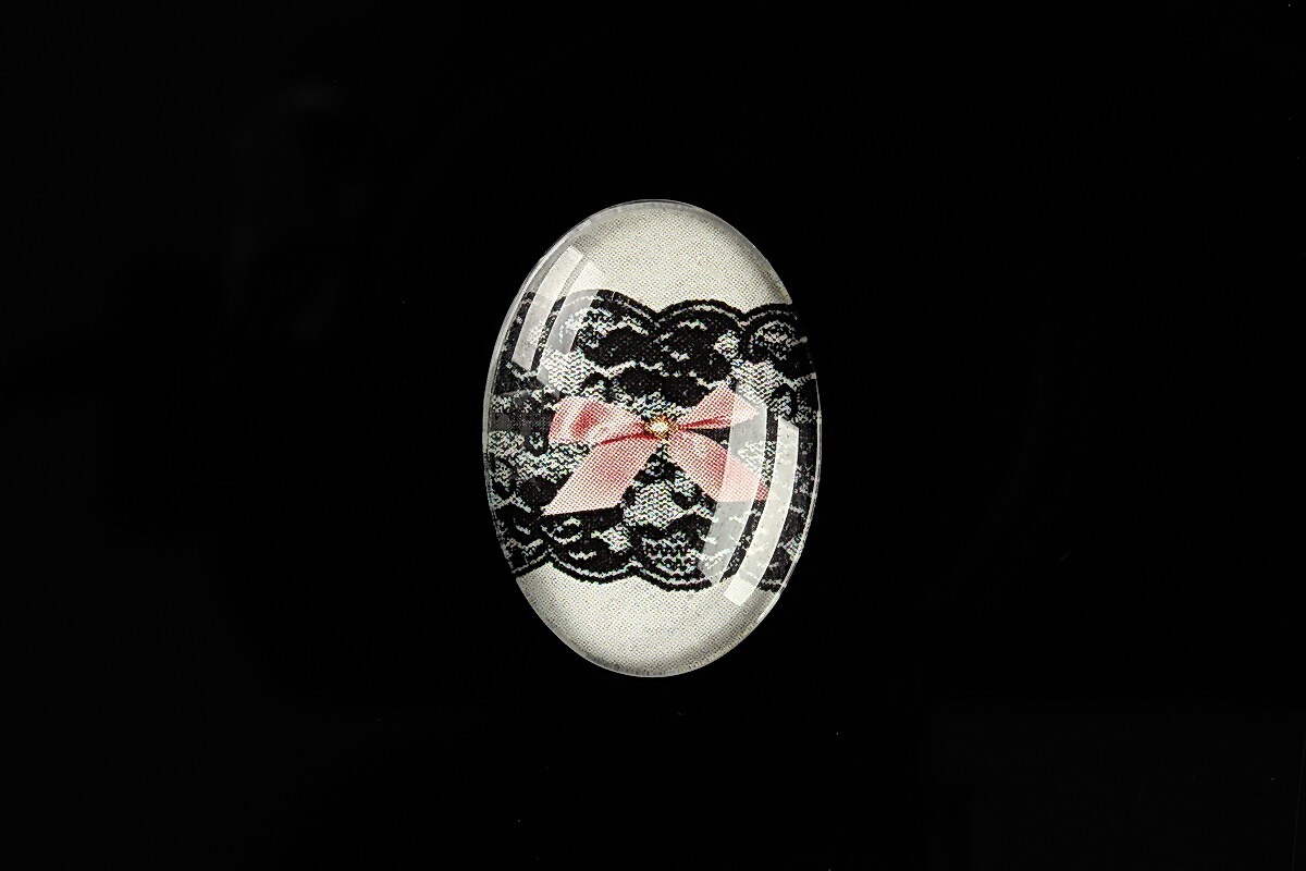 Cabochon sticla 25x18mm "Lace Effect" cod 480