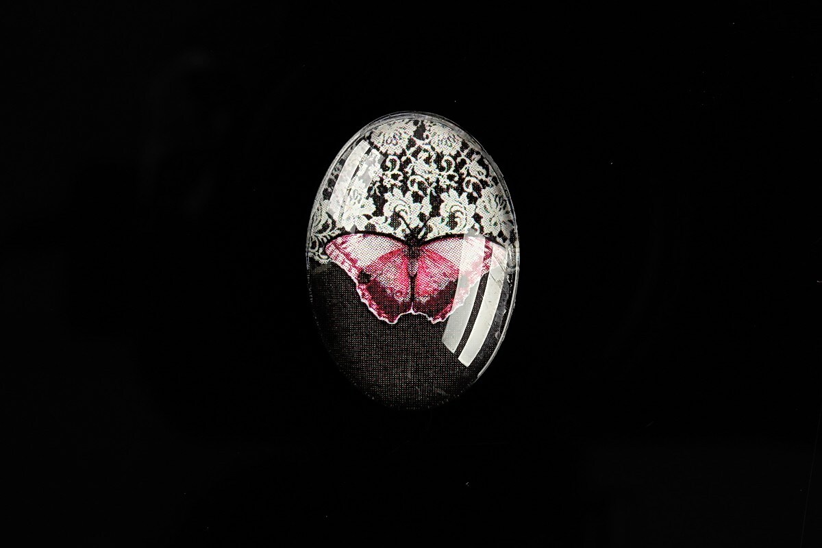 Cabochon sticla 25x18mm "Lace Effect" cod 482