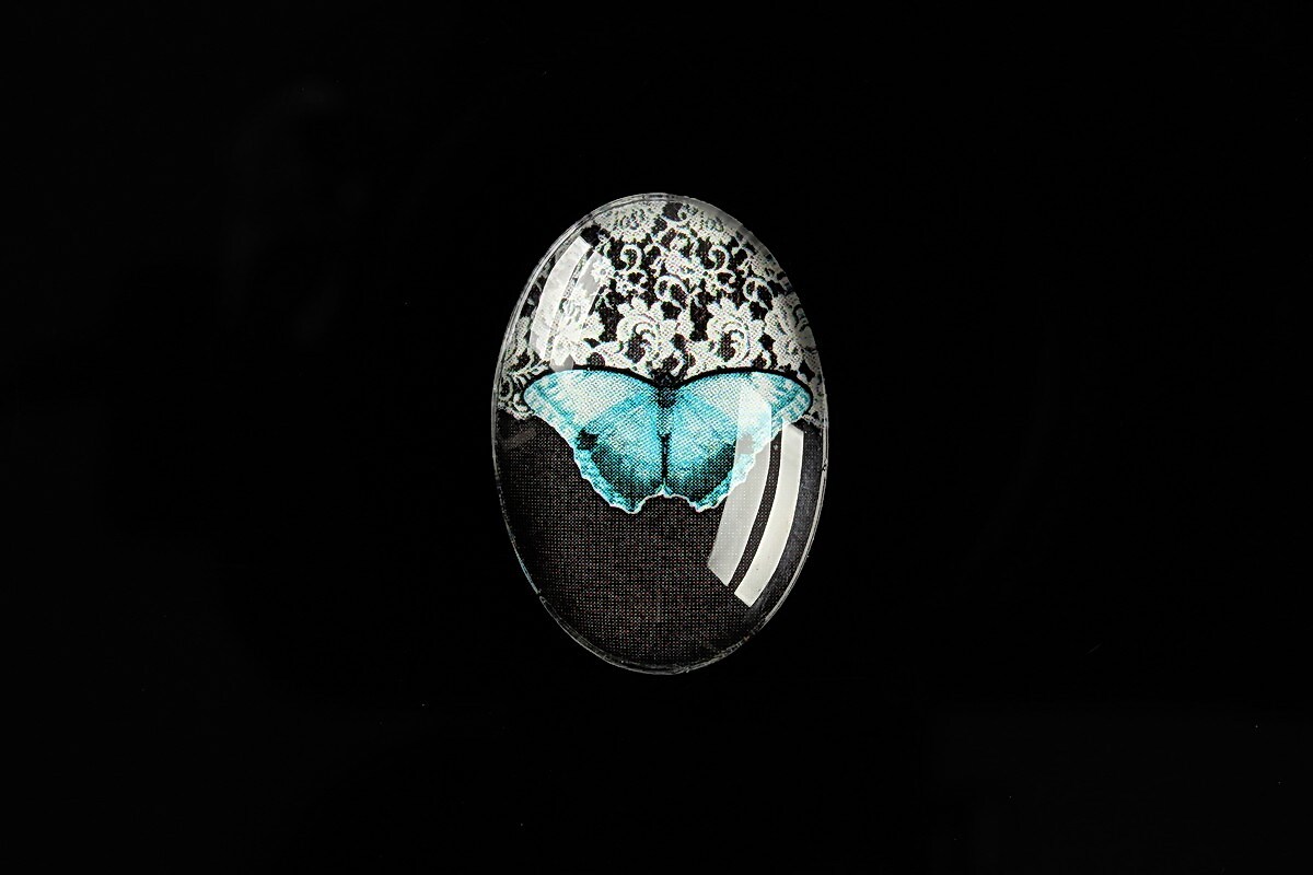 Cabochon sticla 25x18mm "Lace Effect" cod 483