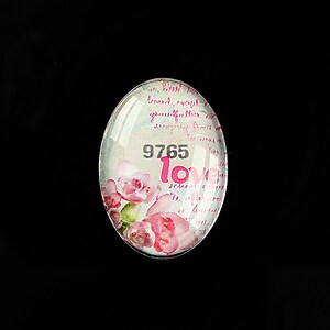 Cabochon sticla 25x18mm "Scrapbook Stuff" cod 486