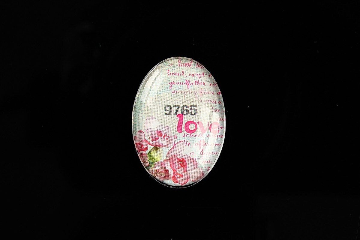 Cabochon sticla 25x18mm "Scrapbook Stuff" cod 486