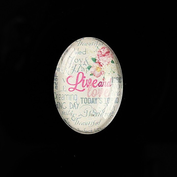 Cabochon sticla 25x18mm "Scrapbook Stuff" cod 488